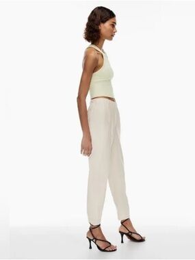 Babaton Cream Elastic-Waist Ankle Joggers